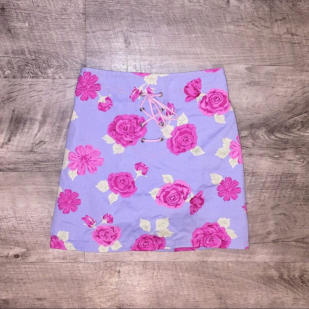 Kids Floral Jean Skort